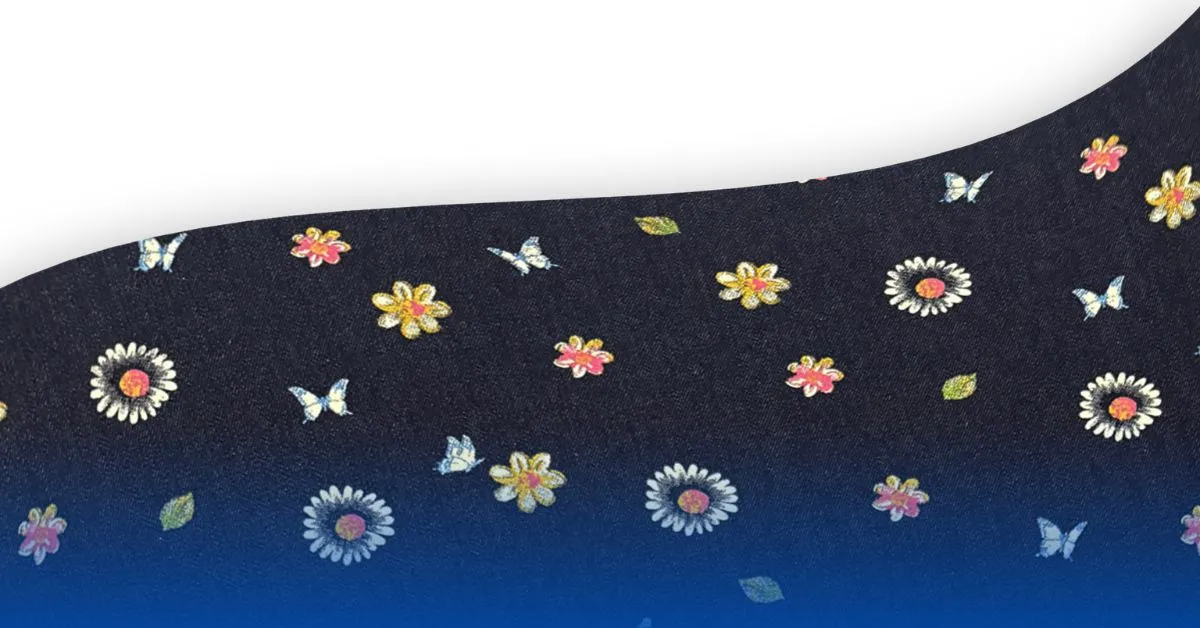 Denim Marigold Wash: Jeans Printing dengan Motif Floral yang Feminin dan Stylish