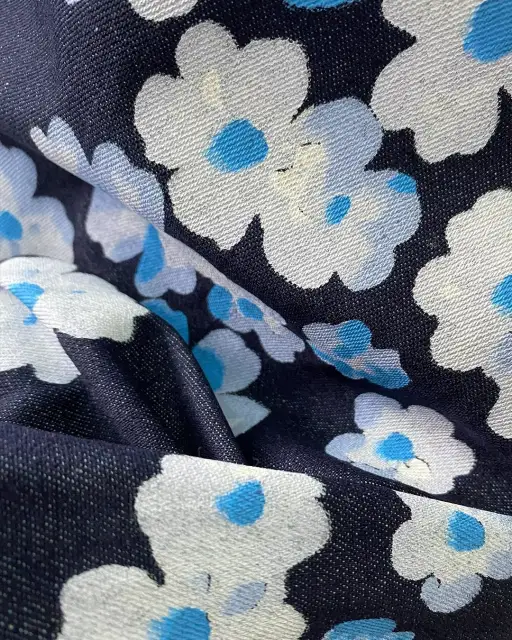 Kain Flower Cloud, Jeans Print